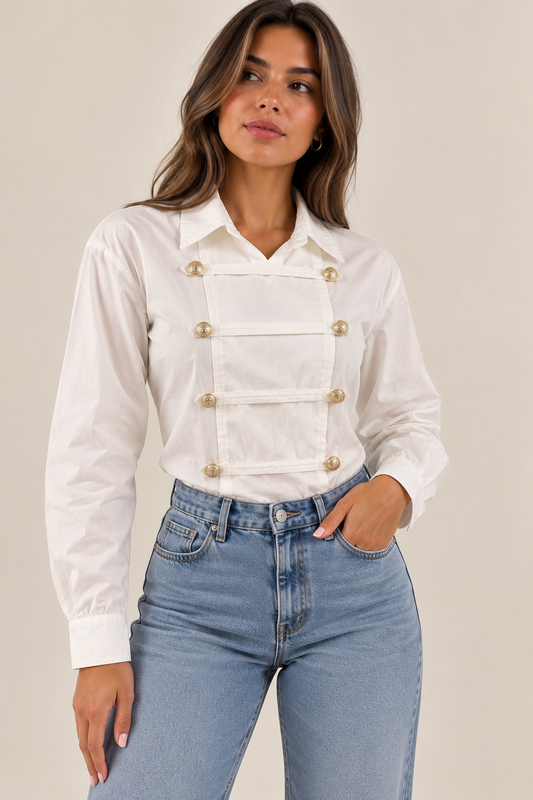 Blusa napoleon blanca