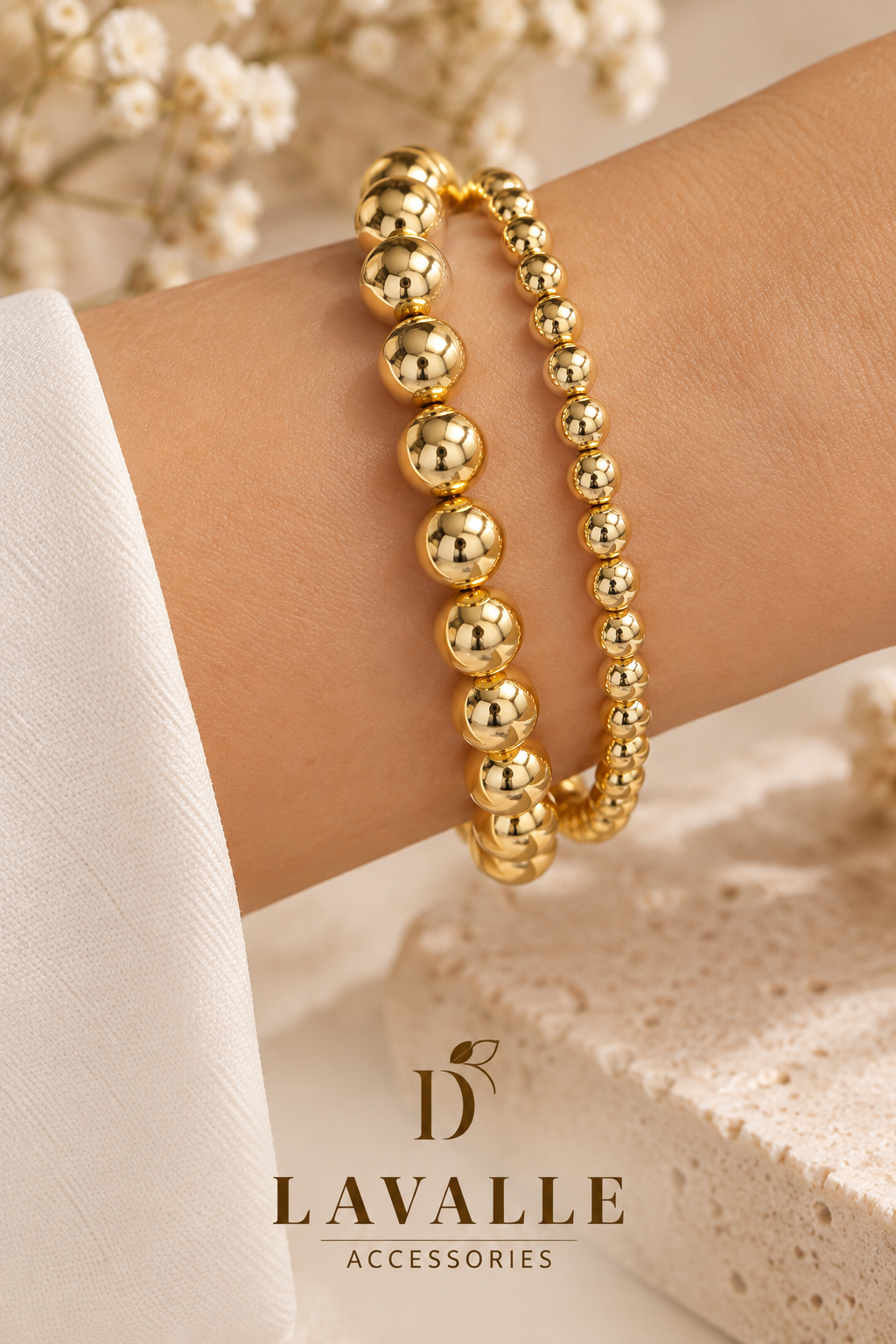 Brazalete balines grandes en bronce