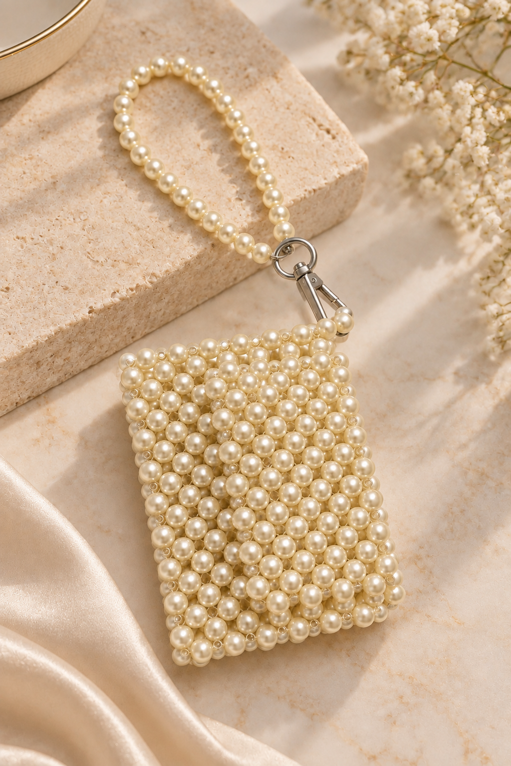 Tarjetero color beige natural