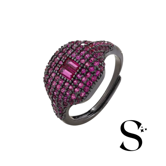 Anillo con cristales Rubí
