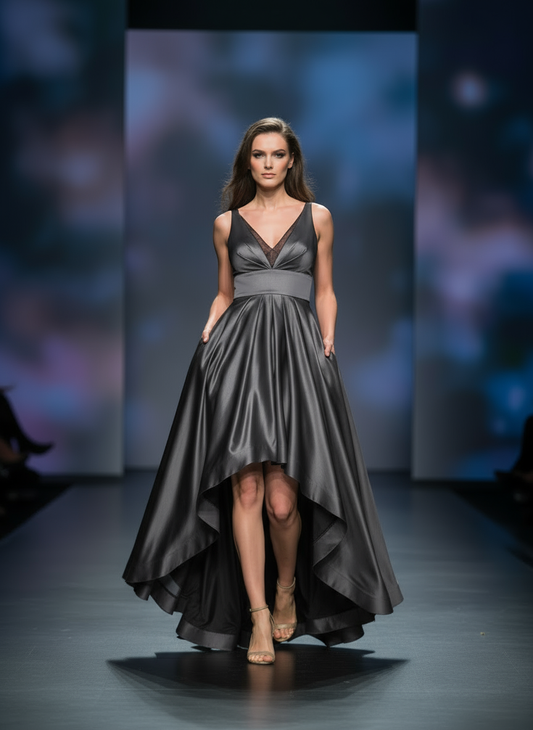Aidan Mattox - Vestido de noche gris plomo