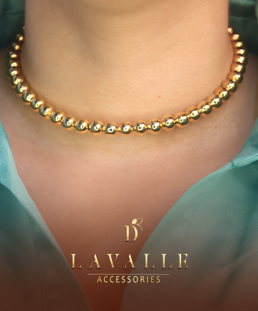 Chocker en bronce con baño de 24k