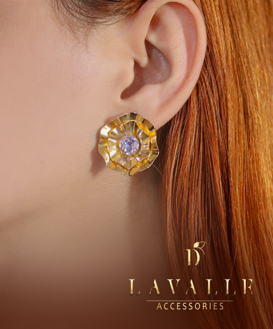 Topos en bronce con cristal lila