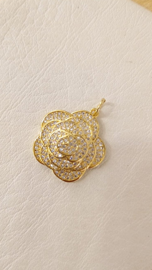 DIJE RODIO ROSA CON BRILLANTES