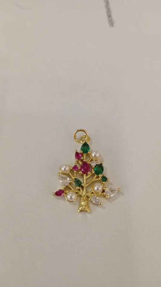 DIJE ARBOL DE LA VIDA MINI CIRCONES DE COLORES