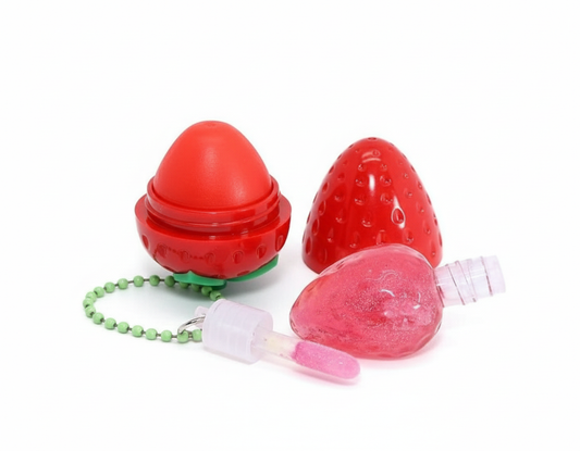 Llavero de Fresa bálsamo +lips gloss