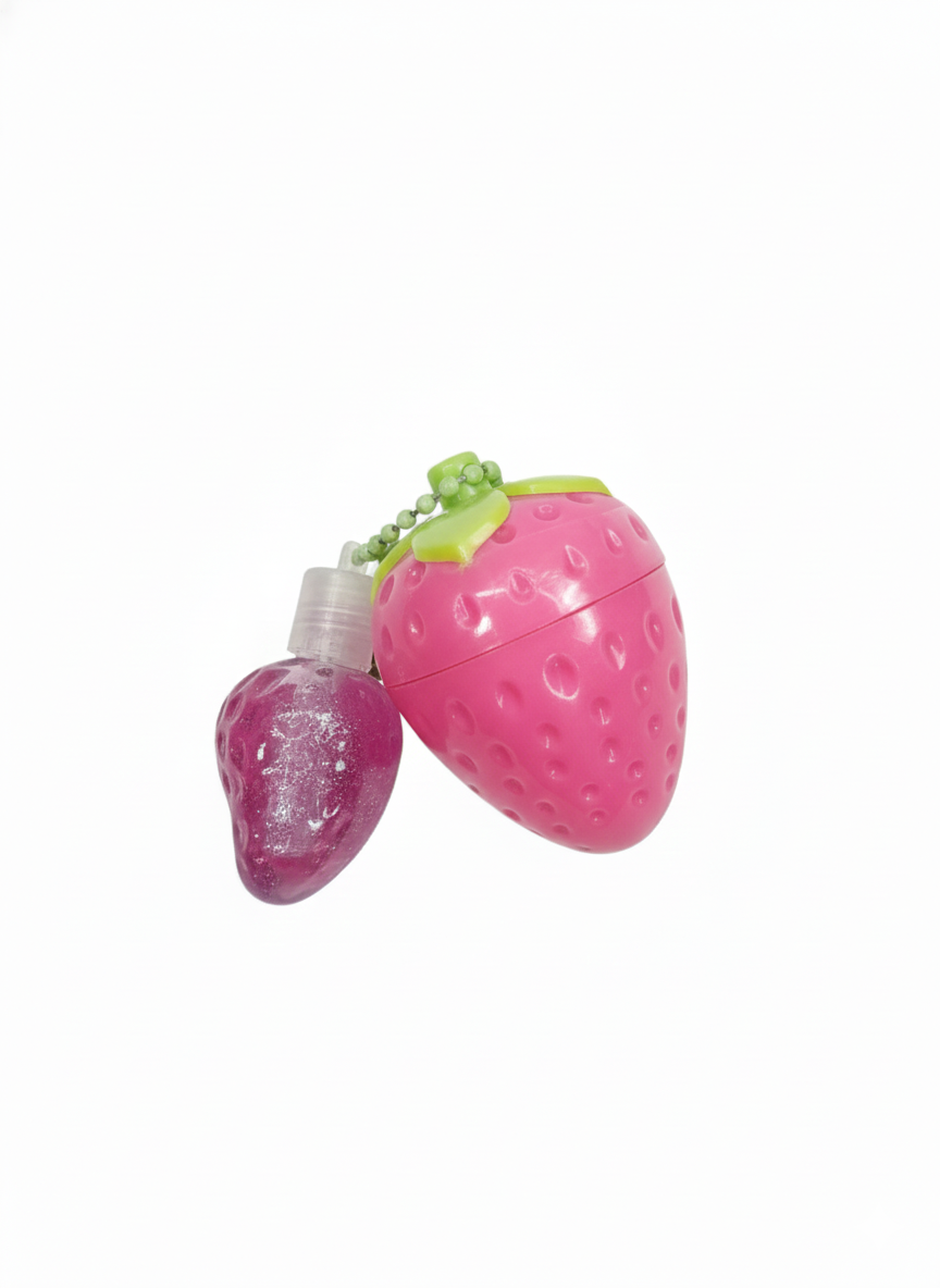 Llavero de Fresa bálsamo +lips gloss